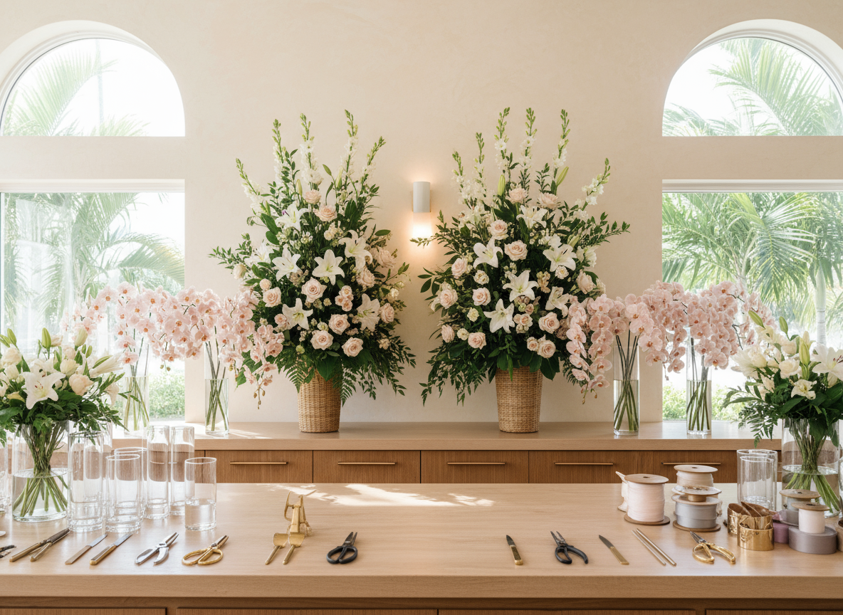 Hydrangea and Roses for Event Decoration in Miami Shores